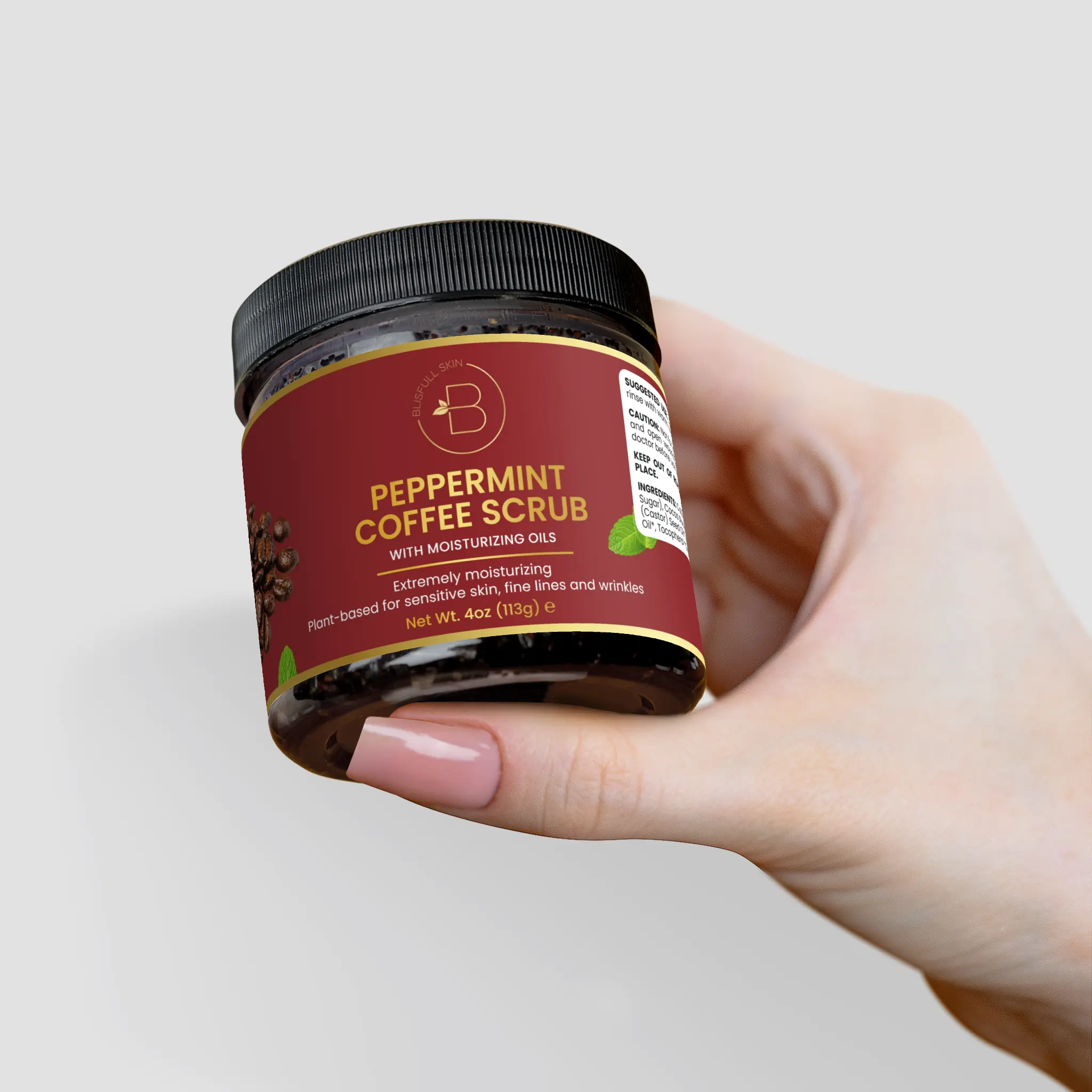 Peppermint Coffee Body Scrub, Exfoliating Beauty & Personal Care Bath Treatment