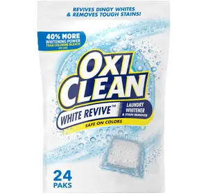 OxiClean White Revive Laundry Whitener and Stain Remover Power Paks, 24 Count