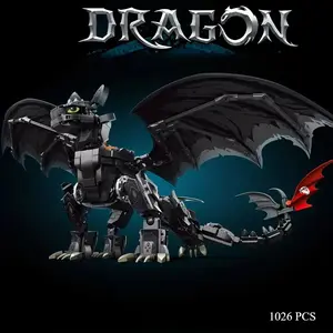 1026 Pcs Mysterious Creature Dragon Model Puzzle, Building Blocks Set for Hobbyists, Collectible Ornaments & Decorations, Perfect Gift Idea, Stem Building Blocks
