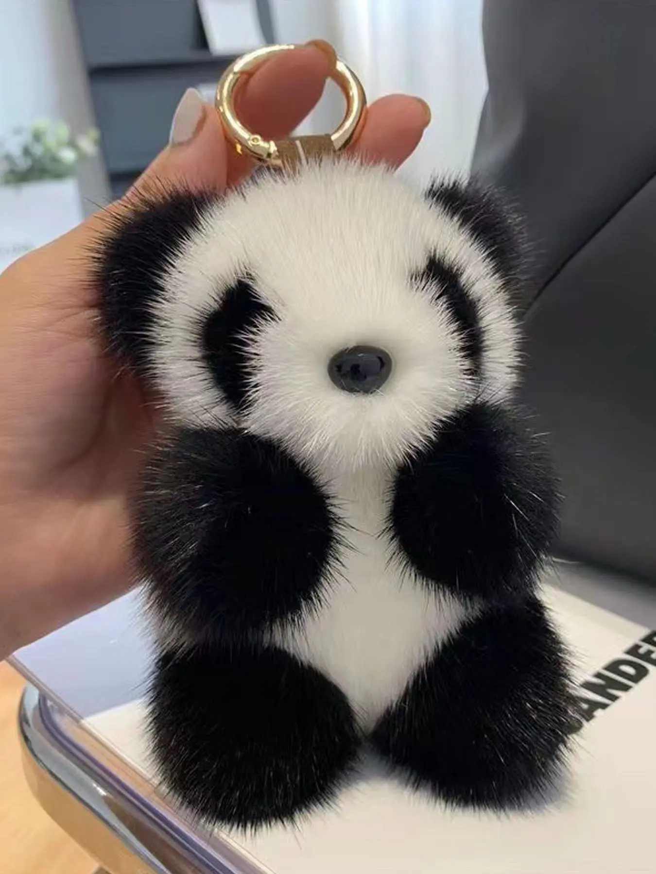 Cute Fluffy Panda Keychain Bag Pendant Backpack Charm Multi-Functional Panda Keychain Perfect Gift Fuzzy Keychain Cute Soft Keychains Animals Keychain Decor