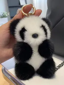 Cute Fluffy Panda Keychain Bag Pendant Backpack Charm Multi-Functional Panda Keychain Perfect Gift Fuzzy Keychain Cute Soft Keychains