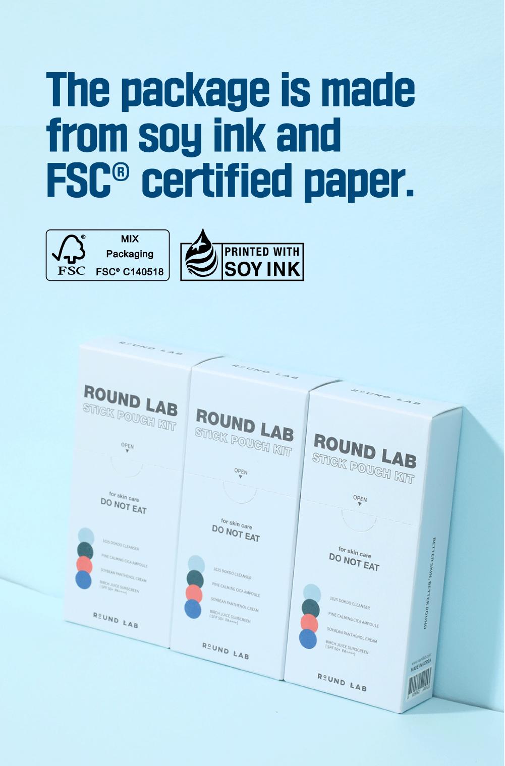 ROUND LAD Stick Pouch Kit – Gentle K-Beauty Skincare to Go |Travel-friendly | Comfort (1025 Dokdo Cleanser 3ml*3ea, Pine Calming Cica Ampoule 3ml*3ea, Soybean Panthenol Cream 3ml*3ea, Birch Juice Moisturizing Sunscreen 3ml*3ea)