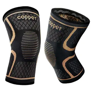 Copper Knee Braces for Men and Women 2 Pack for Knee Pain Relief & Support - 3D Knitting Technology for Meniscus Tear, Running, Weightlifting, Workout, ACL, Arthritis, Joint Pain Relief - Patella Band