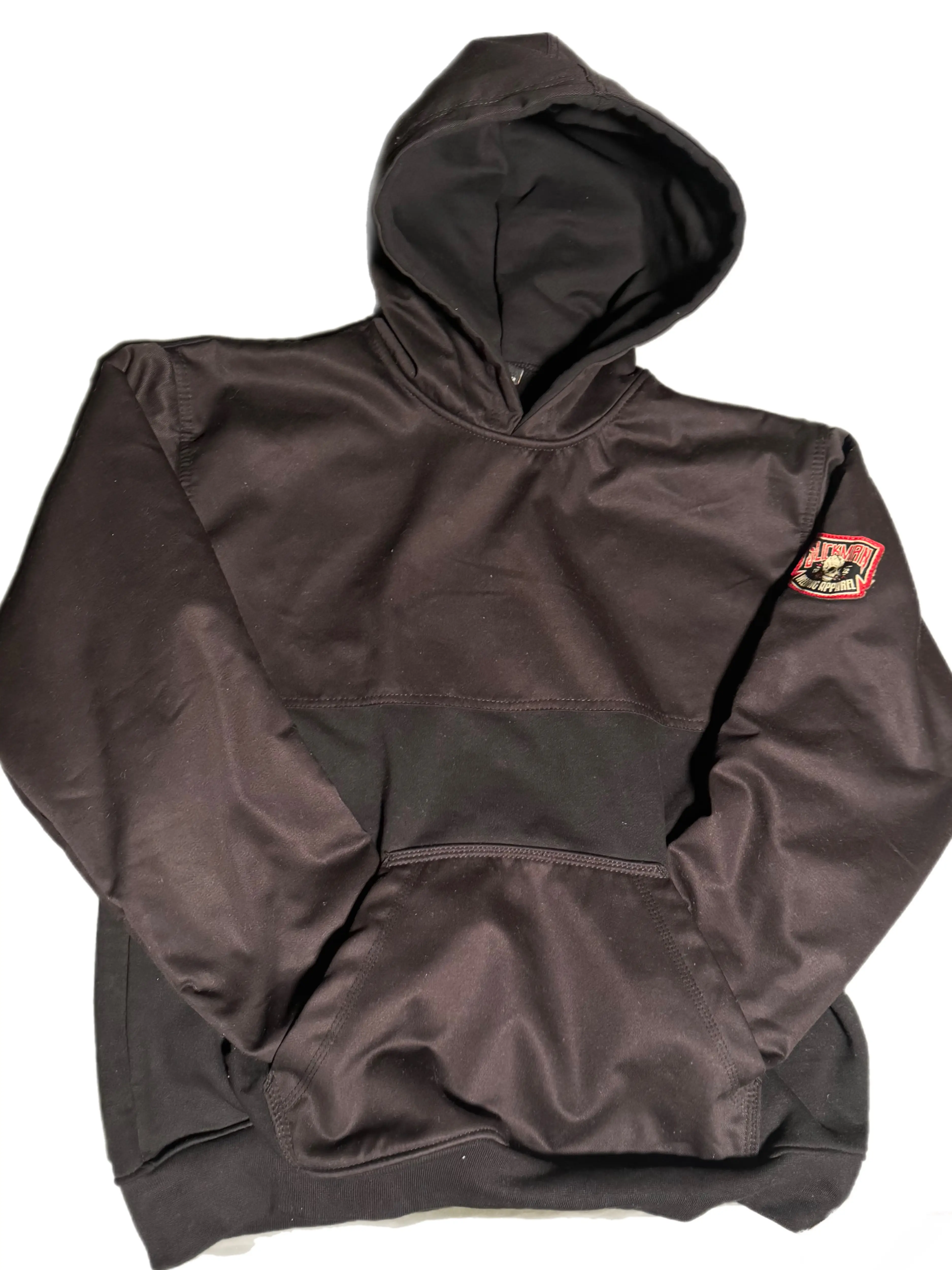 Slickman Black Welding Hoodie - Versatile Black 100% Cotton Design for Welding, Dual Layer Protection for Arms, Chest & Belly - Menswear, Soft