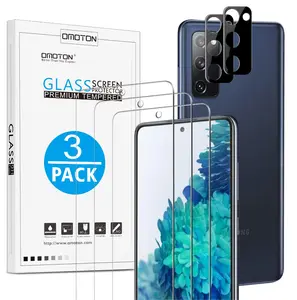 [3+2 Pack] Screen Protector Compatible with Samsung Galaxy S20 FE 5G, 3 Pack Tempered Glass Screen Protector & 2 Pack Camera Lens Protector, High Definition/9H Hardness