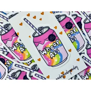 Can of Whoop Ass Sticker, Mental Health Sticker