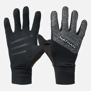 NATHAN HyperNight Reflective Gloves 2 - Lightweight Stretch Gloves with Hexagon Reflective Print & Conductive TruTouch™ for Chilly Runs