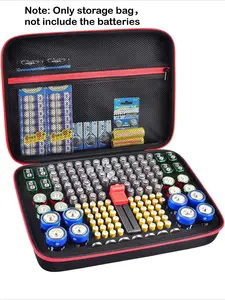 Battery Organizer Storage Holder, Batteries Storage Containers Box with Battery Tester Checker Fits for AA AAA 9V C D Lithium 3V LR44 CR2016 CR1632 CR2032 CR2025 (Case Not Includes Batteries)