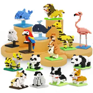 Cute Cartoon Animal Design Micro Particle Building Block Sets, 1 Set 3D Animal Puzzle for Festival Decoration, Creative Birthday and Holiday Gift Options, Gift