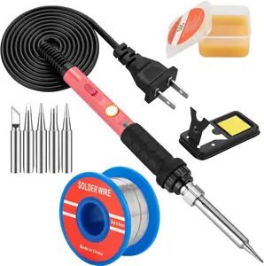 Soldering Iron Kit, 60W Soldering Iron with Interchangeable Iron Tips, 10-in-1 Adjustable Temperature Soldering Welding Iron Kit for any Hobby Enthusiast...