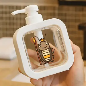 Friendly King Cockroach Pump Dispenser - Refillable Soap/Sanitizer Container for Bathroom and Kitchen - Durable Plastic with Easy Pump Action - Cute Cartoon Design, Perfect for Kids' Spaces