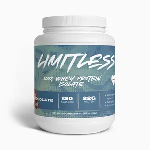 Limitless 100% Whey Protein Isolate Chocolate 29.60 oz High-Quality Protein for Muscle Growth & Recovery Edible Supplement Fitness Healthcare
