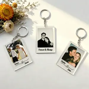 Personalized Polaroid-Style Acrylic Photo Keychain – Custom Picture & Text Keepsake.