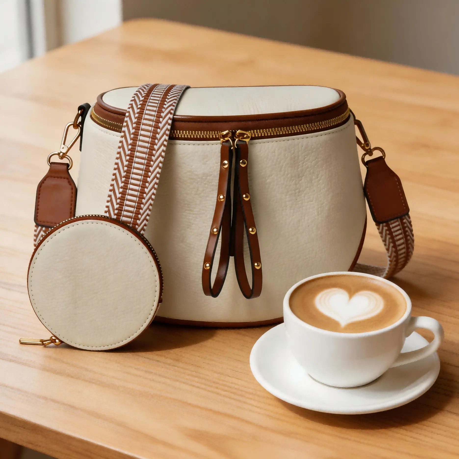2026 Classic Double-Zipper Shoulder Bag - Lightweight Leather Crossbody Purse with Guitar Strap, Coin Pouch, Versatile Casual Handbag for Work, Shopping, Holiday Gifts