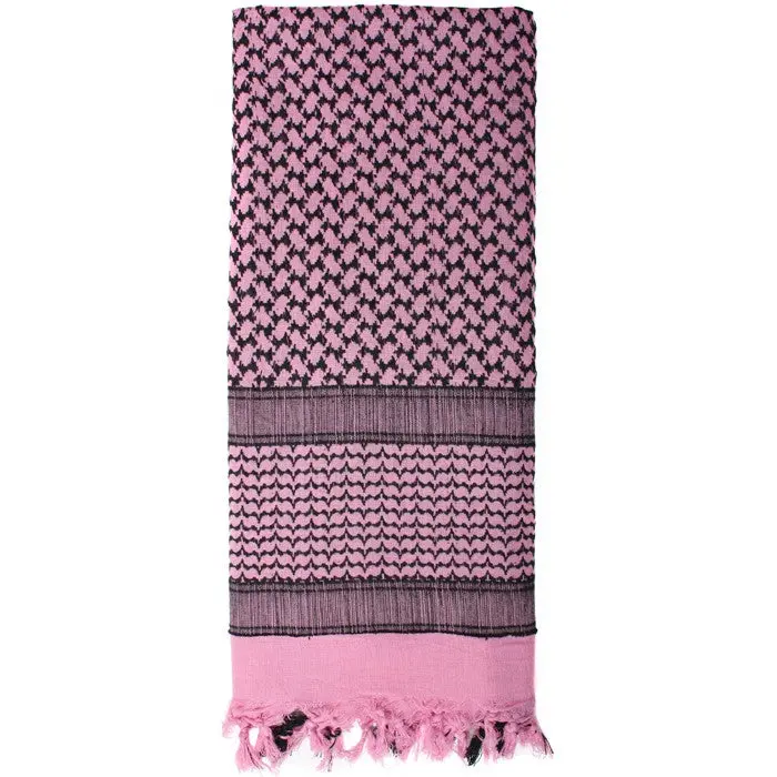 Pink Tactical Desert Shemagh Keffiyeh Square Scarf - Unisex Breathable Clothes Accessory, Military-Inspired Outdoor Gear, All-Seasons, One Size for Bug Out Bag Use