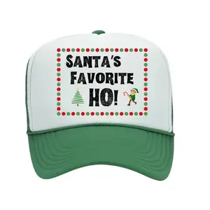 Santa's Favorite HO! Trucker Hat - Festive Christmas Design with Adjustable Snap Closure & Breathable Mesh Back for Holiday Fun