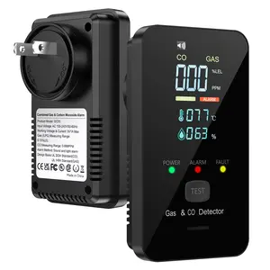 YoungSa 4-in-1 Portable Detector with Natural Gas & Temperature Humidity Sensors,Smart Home Plug-and-Play Design High-Definition Display Accurate Alerts Ideal,for Kitchen Garage RVs Apartments