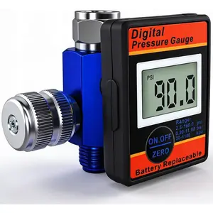 Air Pressure Regulator with LED Display Gauge, ¼ NPT Valve for Air Compressor, Tire Inflation, HVLP Spray Paint Gun, & Professional Air Tools, Compact & Heavy-Duty