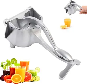 Fresh Fruit Juice Extractor, 2025 Upgrade Hand Juicer Squeezer Lemon Juicer Manual Hand Press with Ergonomic Grip, Easy to Clean for Orange Citrus Pomegranate Lime Grapefruit Kitchen Tool (1, Silver)