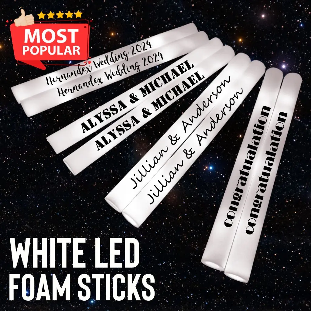 White LED Foam Sticks