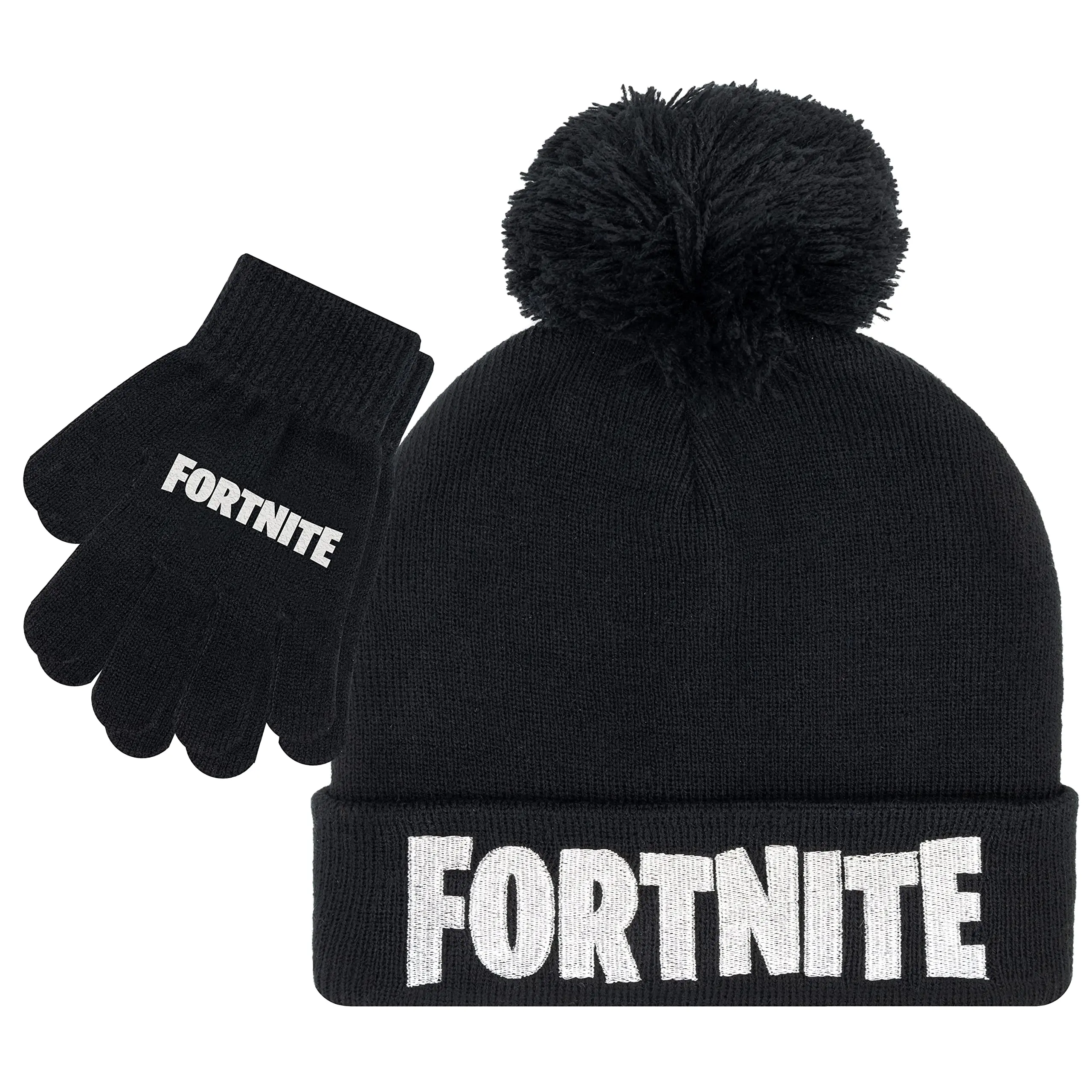 Boys' Fortnite Classic 2-Piece Winter Set - Casual Knit Beanie, Snow Gloves for 4-5 Years Old Kids' Fashion Accessories