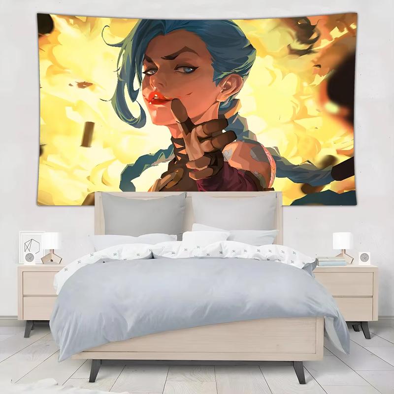 60in x 40in   tapestry  tapestry  Hot A-Arcane j-Jinx Tapestry Wall Hanging Art Decor Bedroom Living Room Decor Hippie Bohemian Wall Tapestry Aesthetic Home Decor  poster  home decor banner wall art bedroom