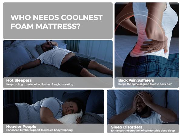 "Weightless Cooling Mattress for Heavy Users - 5-Zone Support & 8°C Cooler",Fiberglass-Free Sleep Experience Temperature Regulation