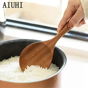 Wooden Rice Spoon for Kitchen, Ideal for Serving Rice and Potato Salad, Durable Wooden Utensil for Home Cooking, Perfect for Restaurants