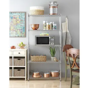5-Layer Chrome Plated Iron Shelf 180*90*35 Chrome Organiser Racks