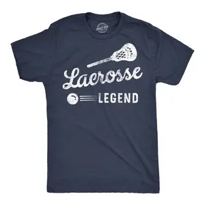 Mens Funny T Shirts Lacrosse Legend Sarcastic Sports Graphic Tee for Men Mens Funny T Shirts Cool Vintage Fashion T-Shirt Gift Classic Menswear Funny Sarcastic Short Sleeve Novelty Tees for Guys Navy -