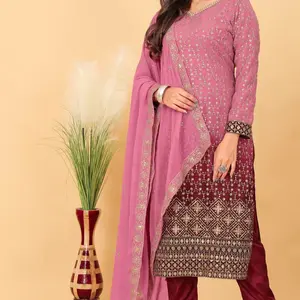 Georgette 3 Piece Kurta with Pant and Dupatta Set for Women - Perfect for Any Occasion - Suit, Dress