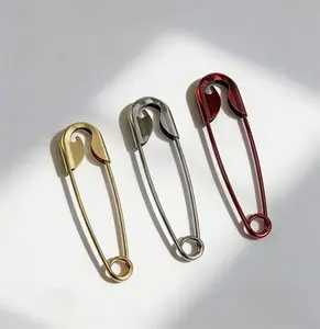 Viral TikTok 2026 Y2K Monarch Mega Safety Hairpin 3 Pack (Gold, Silver, Red), Oversized Safety Pin Hair Clip for Women, Large No-Slip Hair Barrette for Thick Hair, Easy Updos Buns, All Day Hold Hair Styling Essential