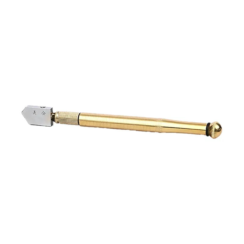 Alloy Roller Glass Cutter Tool, Heavy-Duty Metal Hand Tool with Sharp Precision Cutting Head, Non-Slip Knurled Handle for Mirror, Tile, Glass Sheet Cutting, DIY & Home Workshop Use
