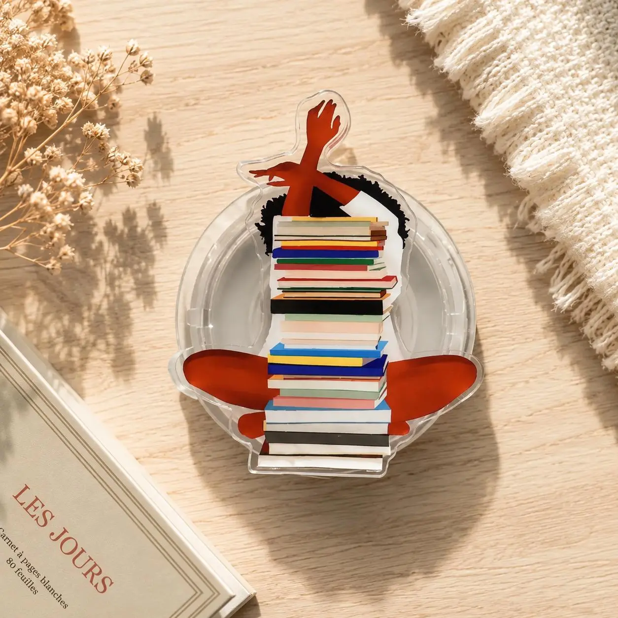 One More Chapter Magnetic Phone Grip Book Stack Reader Phone Holder Cozy Reading Accessory Landscape Stand Acrylic Android