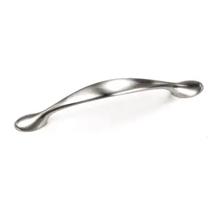 212 MAIN 96 mm Small Spoon-Shaped Door Pull - Brushed Satin Nickel, Brushed Finish