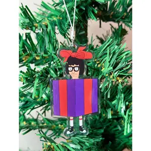 Funny Bob's Burgers Christmas Ornament, vintage 2d flat ornament