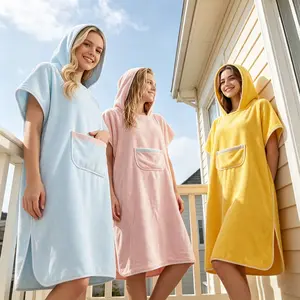 Hooded Cape Bathrobe, Wearable & Wraparound, Water-Absorbent Loose Bath Skirt