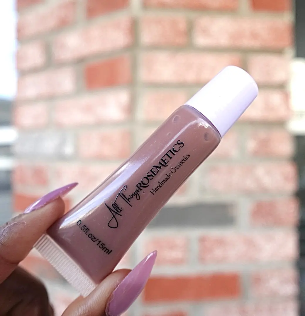 AllThingsRoseMetics Mocha Muse Hydrating Lipgloss Light Brown Tinted Gloss Buildable Color for Lipstick Makeup