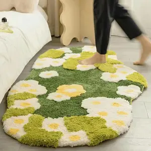 Flower Pattern Bath Mat, 1 Count Non-slip Soft Absorbent Bathroom Rug, Unique Rugs, Modern Bathroom Door Mat, Decorative Carpet for Home Living Room Bedroom, Floral Area Rug, Bathroom Mats