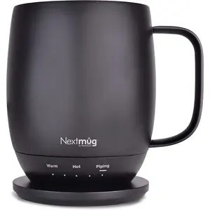 Nextmug - Temperature-Controlled, Self-Heating Coffee Mug (Black - 14 Oz.) Nextmug by Nextboom