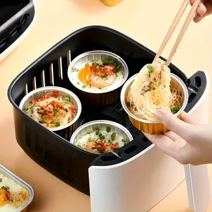 20pcs/set Kitchen Air Fryer Accessories Baking Tin Foil Box Barbecue Egg Tart Pudding Tray for Restaurant