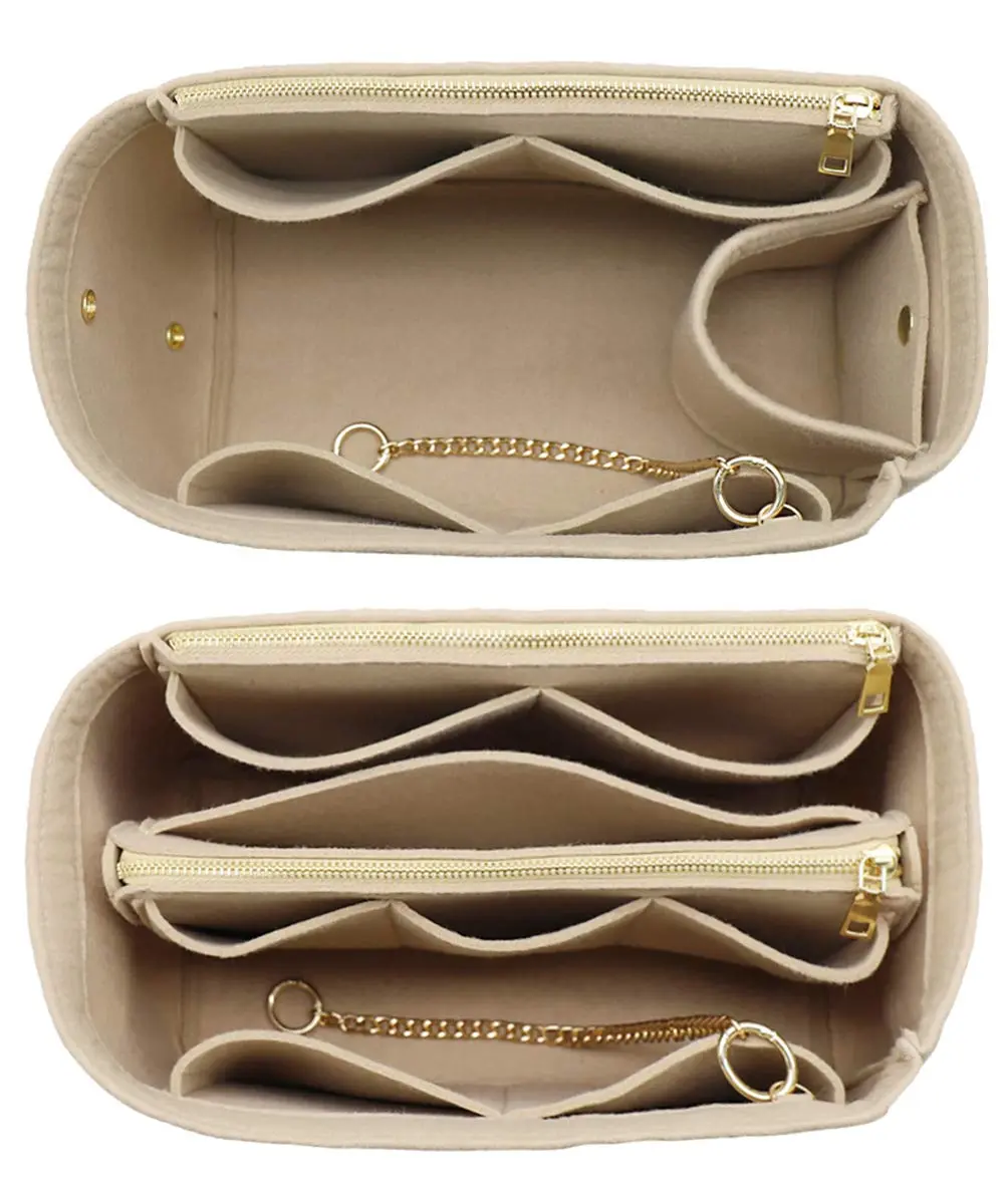 3 in 1 Felt Purse Organizer Insert Bag in Bag with a Bottle Holder Shaper