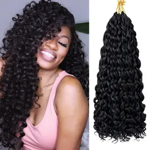1B GoGo Curl Crochet Hair 7 Packs 18 Inch Short Curl Deep Twist Crochet Braids Synthetic Braiding Hair Extensions