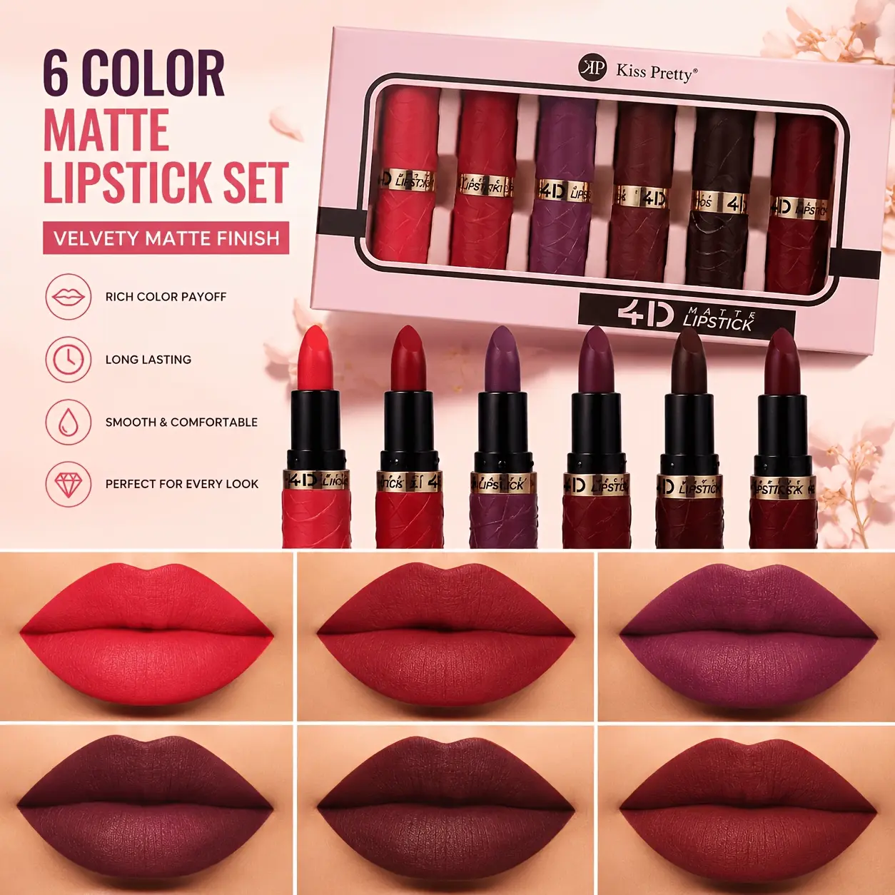 6 Shades, 1 Vibe: Slay All Day! | 24HR Velvet Matte Lipstick Set