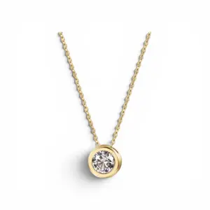 Bezel Necklace Gold