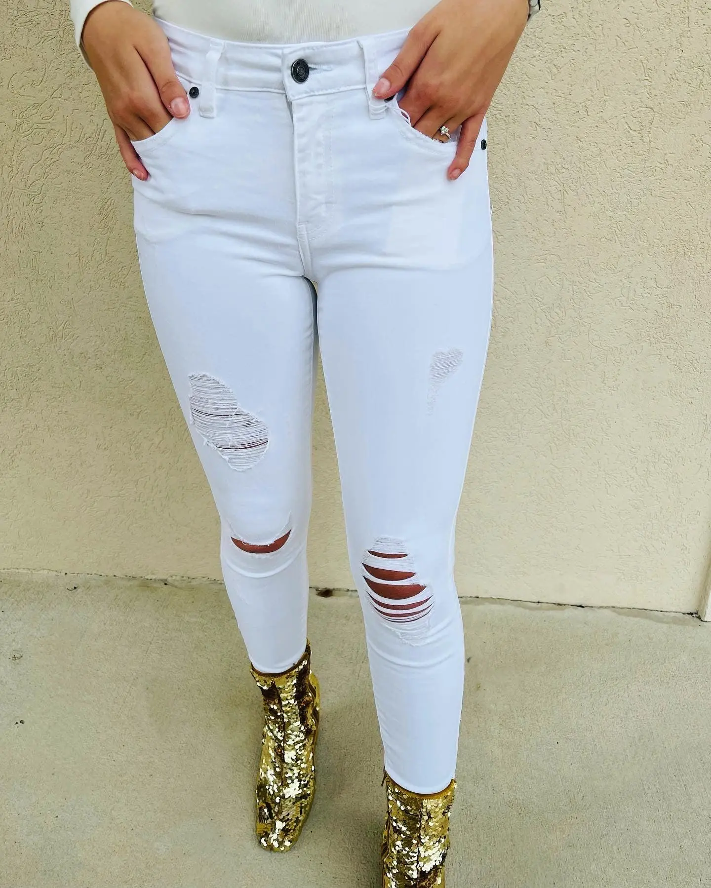 Kancan White Skinny Jeans