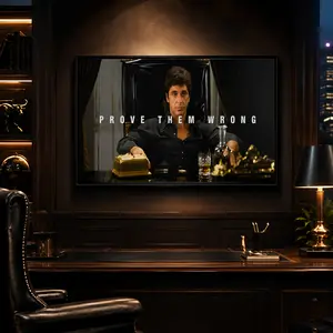 Scarface Tony Montana Motivational Wall Art, Bold Gangster Boss Quote Print Inspiring, Canvas Wall Art, Gangster Movie Poster, Mafia Boss Decor, Man Cave Wall Decor, Office Motivational Poster, Gift for Him