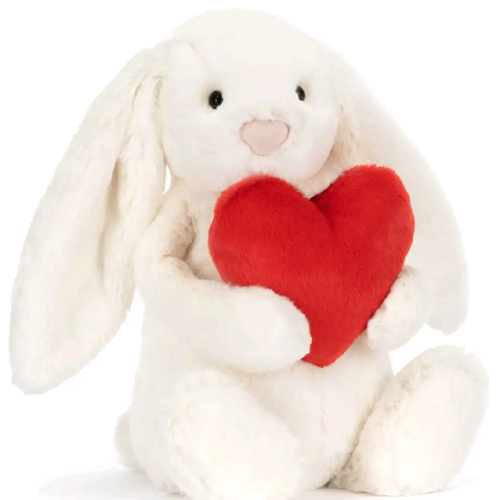 Jellycat Bashful Heart Bunny Collectible Plush Toy