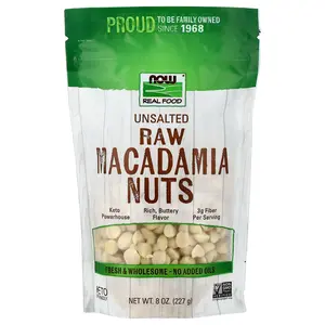 NOW Foods Real Food, Raw Macadamia Nuts, Unsalted, 8 oz (227 g)
