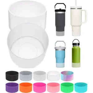2PCS for Stanley Boot, Silicone Bottom for Quencher Adventure 40oz 30oz IceFlow 20oz 30oz Bottle&for Hydroflask Tumbler 12-24oz for Stanley Cup Accessories Avoid Scratches&Noise